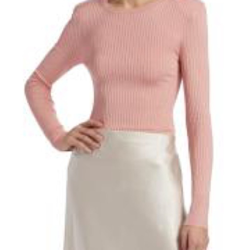 Veronica Beard Coral Ribbed Top